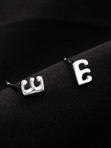 ES2104 [E] 925 Sterling Silver Letter Minimalist Stud Earring