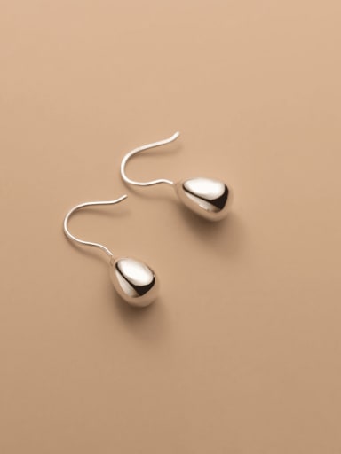 custom 925 Sterling Silver Water Drop Minimalist Hook Earring