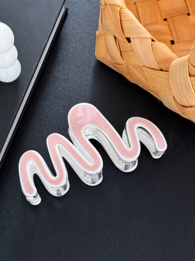 Pink snake shaped clip 10.7cm Cellulose Acetate Trend Geometric Alloy Resin Multi Color Jaw Hair Claw