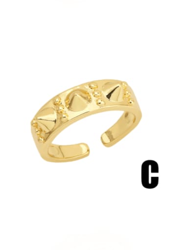 C Brass Cubic Zirconia Moon Trend Stackable Ring