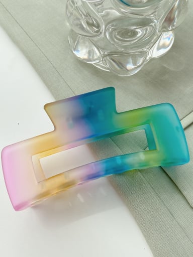 Large square 10cm*4.1cm*4.3cm Trend Geometric Alloy Resin Multi Color Jaw Hair Claw