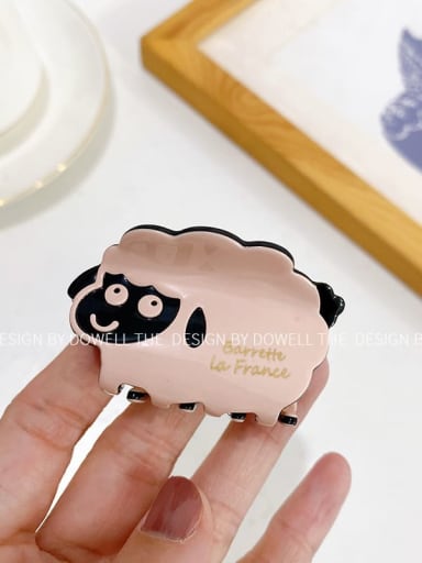 Pink Small Alloy Enamel Minimalist Pig  Multi Color Jaw Hair Claw