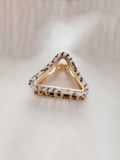 Black and white Alloy Cellulose Acetate Trend Hollow Triangle Jaw Hair Claw