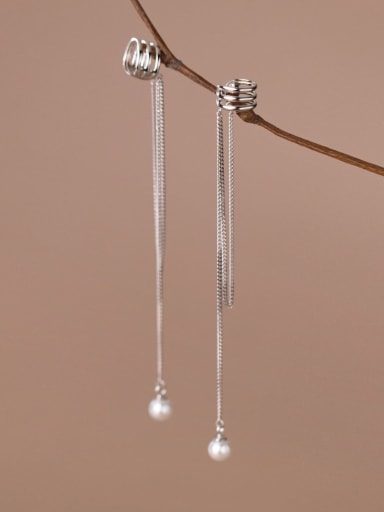 925 Sterling Silver Tassel Minimalist Threader Earring