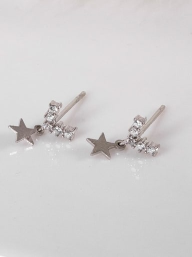 925 Sterling Silver Cubic Zirconia Star Dainty Drop Earring