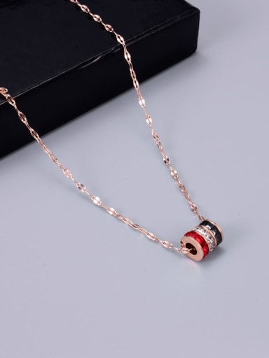 Titanium Rhinestone Round Minimalist Necklace