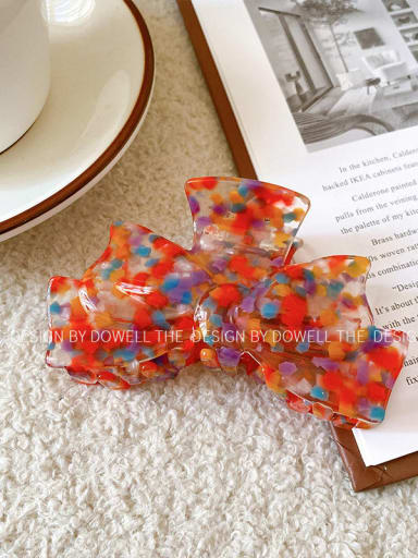 Transparent blue red 8.8cm Cellulose Acetate Trend Bowknot Alloy Multi Color Jaw Hair Claw