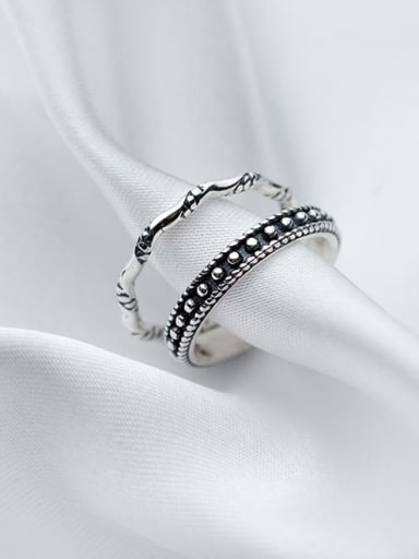 925 Sterling Silver Vintage knot Free Size Midi Ring