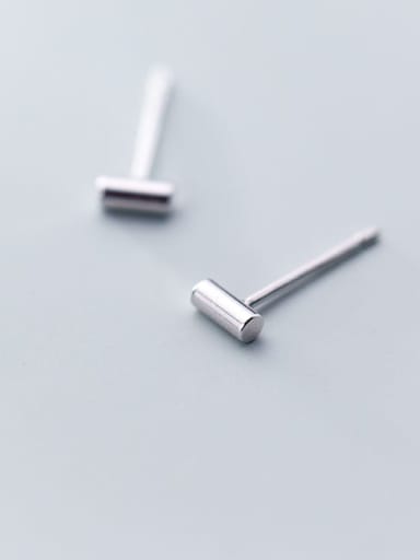 925 Sterling Silver  Smooth Geometric Minimalist Stud Earring