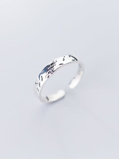 925 Sterling Silver Round Vintage Free Size Ring