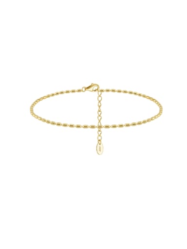 14K gold ankle chain, weighing  1.91g 925 Sterling Silver  Minimalist Bead Chain Anklet