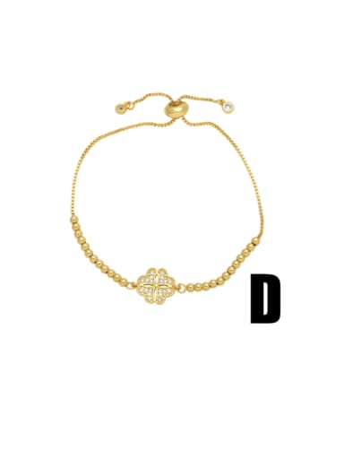 D Brass Cubic Zirconia Cross Bohemia Handmade Weave Bracelet