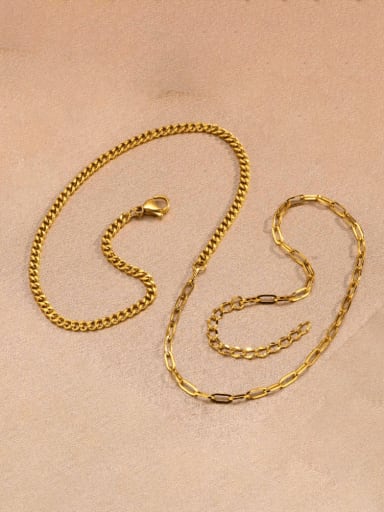 Stainless steel  Minimalist Asymmetrical Geometric Chain Necklace