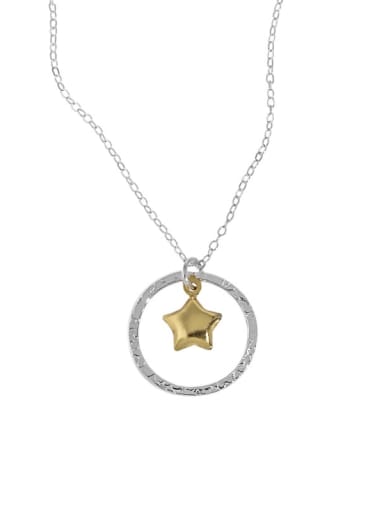 925 Sterling Silver Geometric Minimalist Pentagram Pendant Necklace