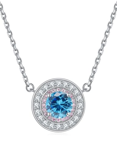 925 Sterling Silver Birthstone Dainty  Round Pendant Necklace