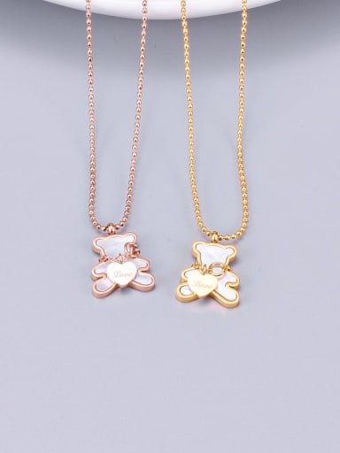 Titanium Shell  Little Bear  Necklace