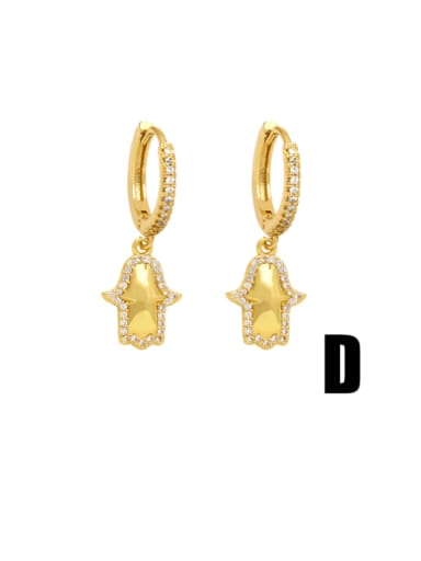 D Brass Cubic Zirconia Mermaid Trend Huggie Earring