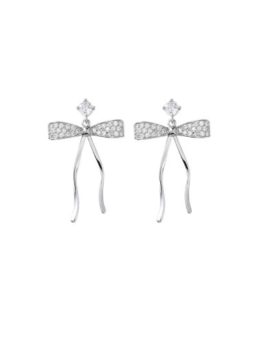 Alloy With Platinum Plated Cute Bowknot Drop Earrings