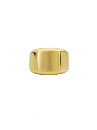 Brass Square Glossy Minimalist Band Ring