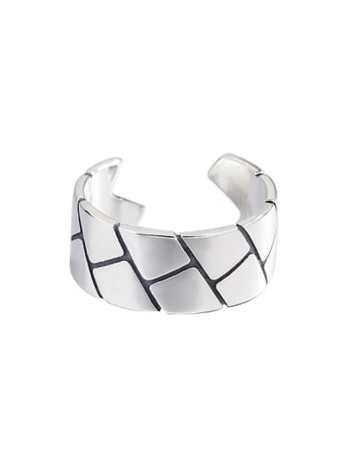 925 Sterling Silver Geometric square Vintage Band Ring
