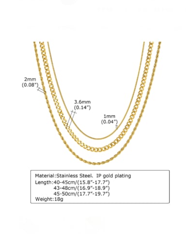 golden Stainless steel Irregular Minimalist Multi Strand Necklace
