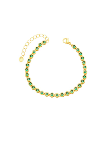 green Brass Geometric Minimalist Link Bracelet