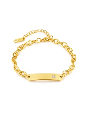 1398 Steel Bracelet Gold Titanium Steel Geometric Minimalist Link Bracelet