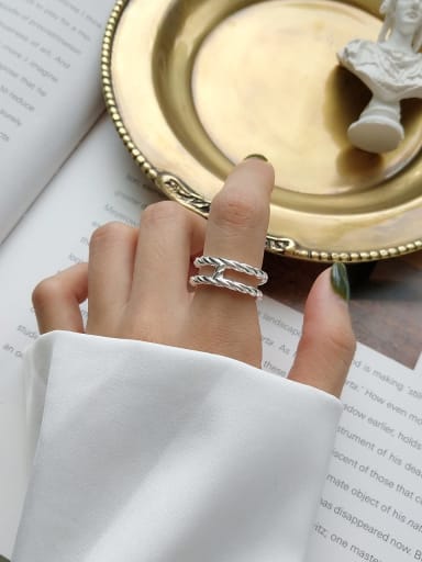 925 Sterling Silver Letter-H Trend Blank Ring