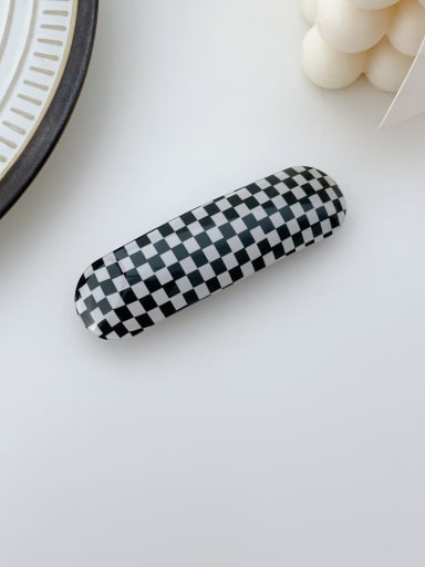 Black and white grid 8.5cm Cellulose Acetate Minimalist Geometric Alloy Hair Barrette