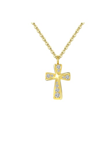 925 Sterling Silver Cubic Zirconia Cross Dainty Regligious Necklace