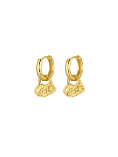 Gold Love Earrings 925 Sterling Silver Heart Vintage Huggie Earring