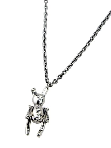 Vintage Sterling Silver With Platinum Plated Simplistic rabbit Necklaces