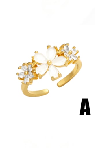 Brass Imitation Pearl Flower Minimalist Band Ring