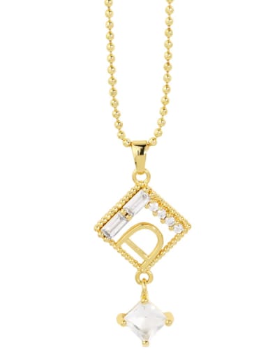 B Brass Cubic Zirconia Geometric Vintage Necklace