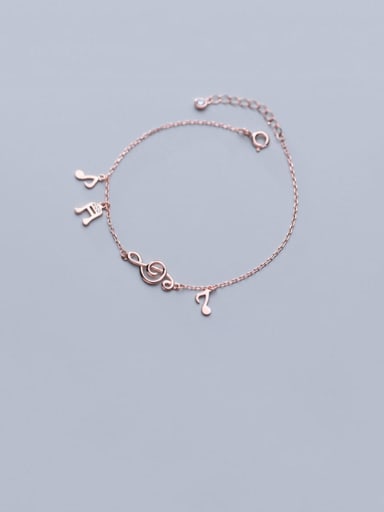 925 Sterling Silver  Minimalist  Musical notes with diamonds Link Bracelet