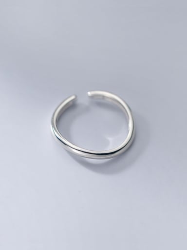 Silver 925 Sterling Silver Round Minimalist Band Ring