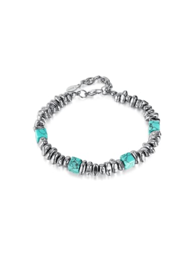 Stainless steel Turquoise Geometric Vintage Beaded Bracelet