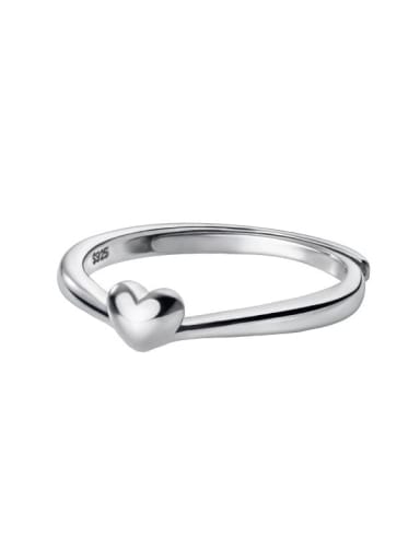 925 Sterling Silver Heart Minimalist Midi Ring