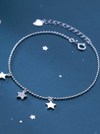 925 sterling silver star minimalist beaded bracelet