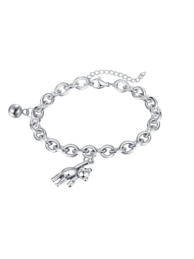 Titanium Steel Bear Hip Hop Link Hollow Chain Bracelet