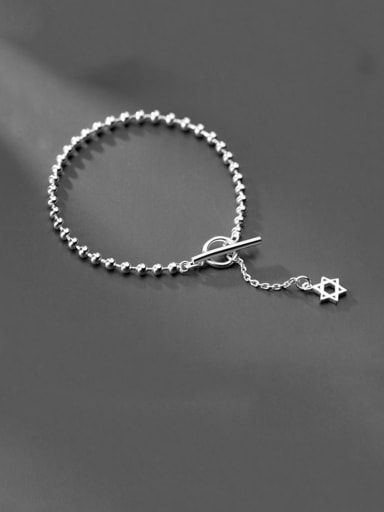 925 sterling silver Round beaded  minimalist beaded bracelet