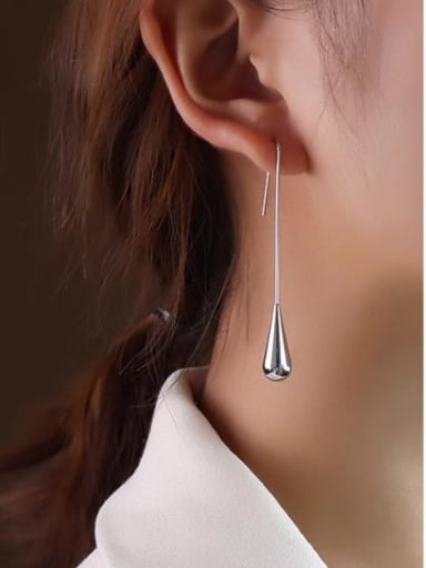 Titanium Steel Water Drop Minimalist Hook Earring