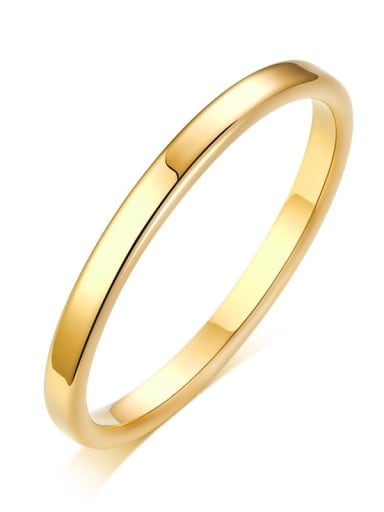 R 487 gold (width 2MM) Titanium Steel Geometric Minimalist Band Ring