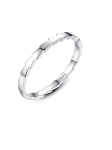 925 Sterling Silver  Smooth Irregular Minimalist Band Ring