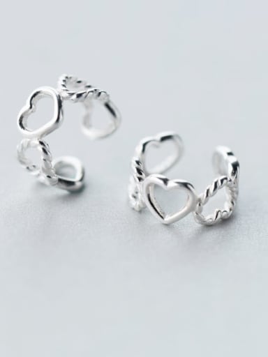 925 Sterling Silver Heart Minimalist Clip Earring