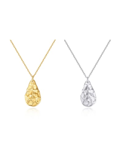925 Sterling Silver With Gold Plated Simplistic Irregular profile Necklaces