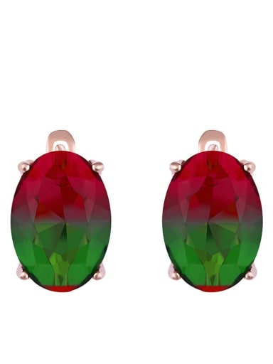 colourful Alloy Glass Stone Rosary Bohemia Stud Earring