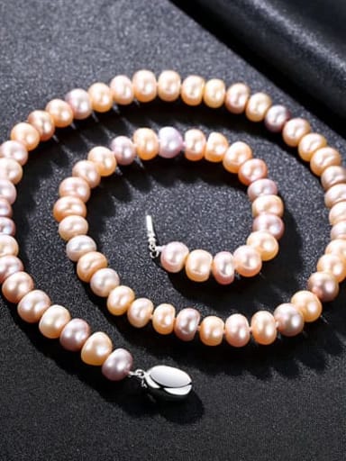Color 7H03 925 Sterling Silver Freshwater Pearl Necklace