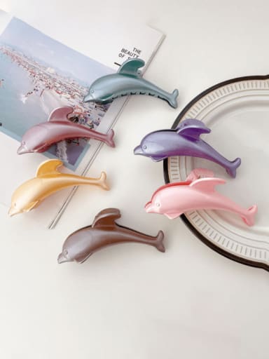custom Alloy Resin Minimalist Dolphin  Jaw Hair Claw