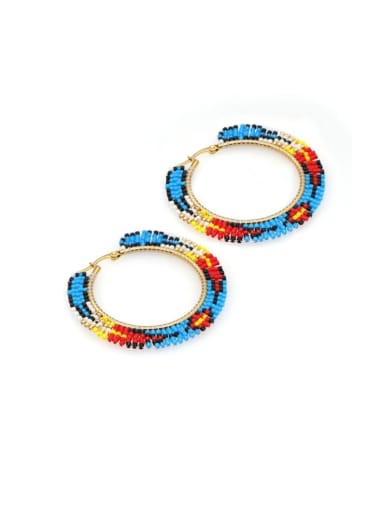 Stainless Steel Multi Color Miyuki Beads Geometric Bohemia Pure Handmade Earring